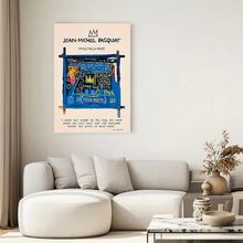 Framed 2D Canvas Modern Wall Art 1pc Jean-Michel Basquiat Inspired Canvas Art Poster - Museum-Quality Replica Vintage Modern Abstract Painting With Crown & Multiflavors Text Design - Blue, Yellow, Black, White, Red Bold Statement Piece For Living Room, Bedroom, Office Decor - Easy Hanging Installation, Mid-20th Century Graphic Elements, Indoor/Outdoor Use - Contemporary, Casual, Traditional Style Wall Art, Bedroom Artwork, Home Decoration, Contemporary Design, Highquality Print, Interior Designers,  Flat, - Framed - View 5