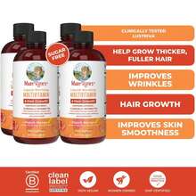 Crecimiento del cabello multivitamina líquida de MaryRuth - Lustriva clínicamente probado para el cabello de Thicker y antienvejecimiento - Paquete de cuatro - Ver 12