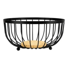 Fruit Bowl Kitchen Basket Fruit Organizer Black Metal Wire Centerpiece - màu đen - Xem 6
