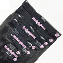 Body Wave Brazilian Clip In Hair Extensions Human Hair 8Pcs Remy Hair Extensions Clip Ins For Women With 18Clips 120g - Natural Black - View 3