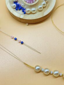 Delicate Curved Beading Needles, Suitable For Seed Bead Stringing, Can Be Used With Rotating Plate To Save Time On Bracelet And Necklace Making, Facilitates Complex Weaving Patterns - Silver - View 7