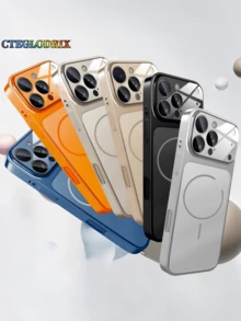 Magnetic Instant For IPhone 17-Style Upgrade: Original Large Window Magnetic Case Compatible With Iphone 17/ 16/ 15/ 14/ 13 Air/ 17 Pro Max – Wireless Charging Compatible, Matte Texture - Orange - View 3