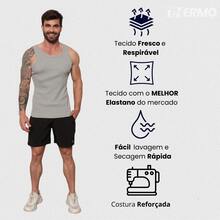 Kit 3 Shorts Elastane Mauricinho Beach Men's With Lycra Gym Running Cross Plain Basic - 黑色/米色/酒紅色 - 查看 2
