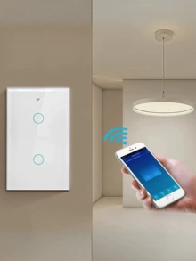 Interruptor Inteligente Wi-Fi Tuya com 2 botões touch. Controle por celular, Alexa ou G Home - Preto - Visão 8
