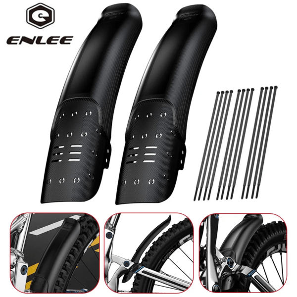 2 PIEZAS Guardabarros rígidos para bicicleta ENLEE, guardabarros delantero y trasero para neumáticos de bicicleta de montaña, accesorios de ciclismo
