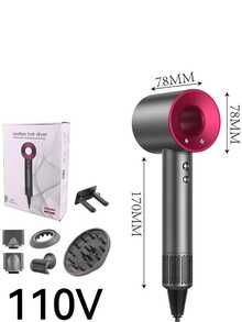 Ionic Hair Dryer Fast Drying Hot/Cold Air With 5 Nozzles 110V - Màu Hồng Tươi - Xem 7