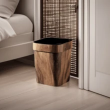 16L 现代简约方形垃圾桶，带压制纹理 - 适用于浴室/厨房/客厅的多功能家用垃圾桶 - 彩色 - 查看 3