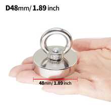 48mm-90mm Heavy-Duty Magnet Hooks Fishing Magnet ,Single-Side Magnet With Stainless Steel Ring, Metal Recycling And Underwater Treasure Hunting Sucking Disc, Salvage Tool Commonly Used In Sea And River Fishing, For Magnetic Fishing And Retrieving Items(Diameter 90/75/60/48mm -Pull Max 340/230/130/80KG)