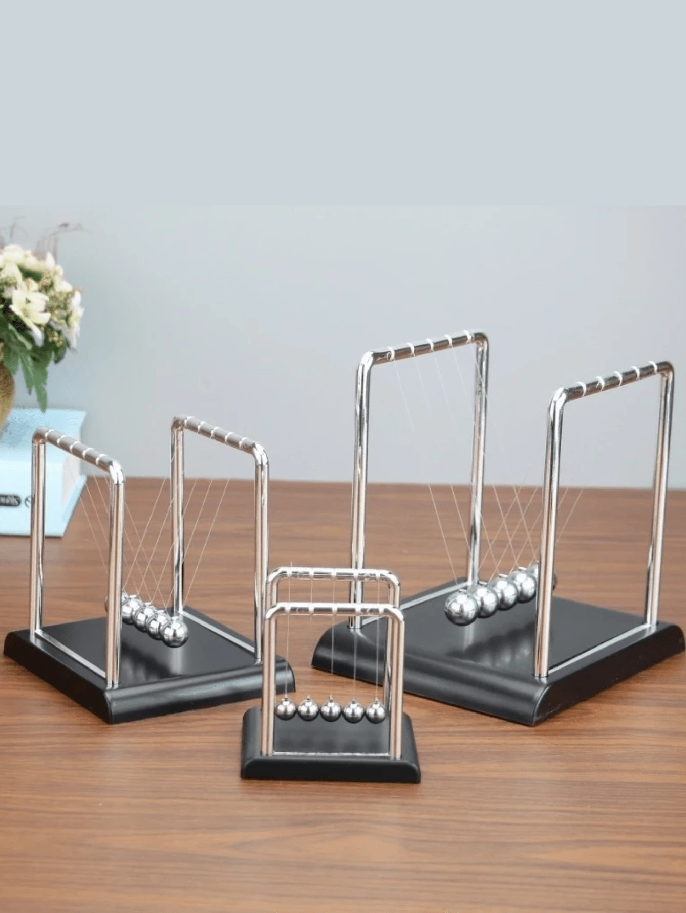 Newton Pendulum Ornament Decoration Table Office Living Room Small And Medium Decorative - 黑色 - 中號 - 查看 1