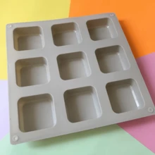 1pc Rounded Edge Square Bars Silicone Soap Mold - 9 Cavities - Square Silicone Molds Plaster Mold Silicone Mold Chocolate Mold