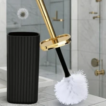 Set de perii de toaletă rotative la 360°, 1 buc., rezistente la coroziune, mâner extra lung, perie de curățare a băii cu suport compact, dispozitiv de curățare a toaletei multifuncțional - Multicolor - Vizualizare 1