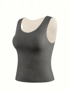 4pcs Women's Warm Pullover Tops, Fleece Lined Sleeveless Shirts, Suitable For Winter Wear, Soft Slim Fit Layering T-Shirts, Skin-Friendly Fabric, Comfortable Choice For All Day - Multicolor - View 10