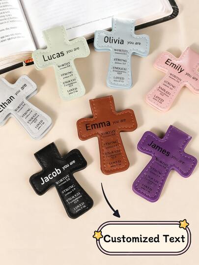 Marcador de libro con forma de cruz de cuero con nombre personalizado y versículo bíblico, adecuado como regalo de /confirmación para amantes de los libros/familia/amigos. Hermoso marcador de libro, regalo para amantes de los libros, regalo exquisito, marcador de libro con versículo bíblico, marcador de libro de fe, marcador de libro cristiano inspirador, regalo para amantes de los libros, regalo de , regalo de primera comunión, regalo de confirmación