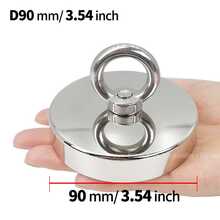 48mm-90mm Heavy-Duty Magnet Hooks Fishing Magnet ,Single-Side Magnet With Stainless Steel Ring, Metal Recycling And Underwater Treasure Hunting Sucking Disc, Salvage Tool Commonly Used In Sea And River Fishing, For Magnetic Fishing And Retrieving Items(Diameter 90/75/60/48mm -Pull Max 340/230/130/80KG)