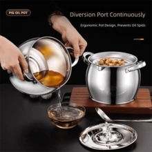 1,5L/2L/3,5L Edelstahl Ölfiltertopf, Haushalts-Kochölsieb, Küchen-Öltopf, Schmalzsieb, Ölflaschen-Aufbewahrungsbehälter