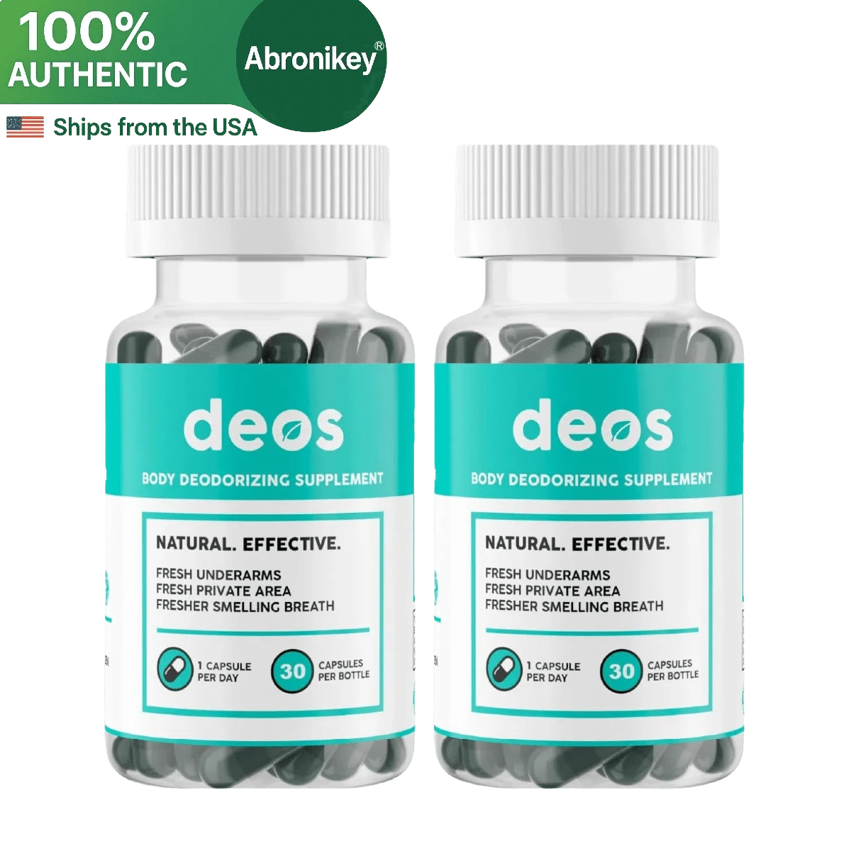 Internal Deodorant Capsules – Plant-Based Chlorophyll, Parsley & Mint – Vegan Supplement For Daily Clean Routine – 30 Capsules - 2 瓶 - 查看 1