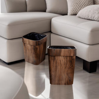 16L Modern Minimalist Square Waste Bin With Pressed Texture - Versatile Home Trash Can For Bathroom/Kitchen/Living Room