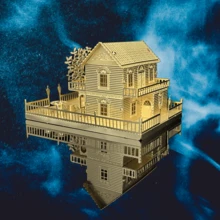 1件全新3D金属拼图 - 黑色仿珍珠船、大教堂、颐和园、瓷塔模型套件，生日/节日/完美礼物，手工创意 - 彩色 - 查看 5