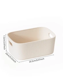 6/3/1 Stück beige Aufbewahrungsboxen für den Schreibtisch, geeignet zum Aufbewahren von Kosmetik, Kleinigkeiten, Snacks, Spielsachen, können auch als Aufbewahrungskörbe, rechteckige Aufbewahrungskörbe, Aufbewahrungsboxen, Damenaufbewahrungsboxen, Reisebedarf, Schulsachen, Dorm-Aufbewahrung verwendet werden - Cremegelb - Übersicht 3