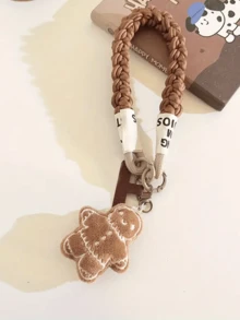 Gingerbread For Woman/Man Charm Woven Rope Phone Strap And Bag Pendant, Autumn-Winter New Arrivals, Durable Brown Wristband Keychain, Holiday Decoration Accessory, Perfect For Winter & Christmas(Lanyards And Pendants)