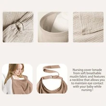 1pc Nursing Cover Scarf, Breathable Breastfeeding Cover Shawl For Outdoor Feeding - Squirrel - View 7