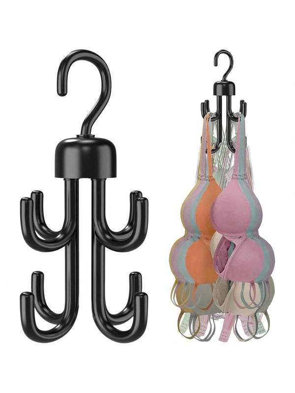 1/2pcs Tank Top Hanger, Durable Plastic Hangers, Swivel Belt Hanger Hooks, Designed For Hanging Tank Tops, Ties, Belts, Bags,Belt, Scarf Storage Rotary Four Claw Hook, Household Multifunctional Clothing Hat Hook, Multi-Function Rotating Hanger Hooks For Clothes, Bags, Belts, Scarves, Ties Storage Rack,Bathroom Accessories