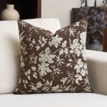 1 Vỏ gối trang trí phong cách Trung cổ cổ điển bằng vải nhung jacquard, Vỏ gối sofa hình vuông cho phòng khách, phòng ngủ, nhà nông, cũng thích hợp làm quà tặng - Màu nâu Sô-cô-la - Xem 24