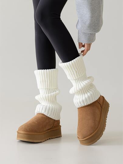 1双女士保暖腿套，绒面，保暖套，腿套，日韩JK长款，护膝护小腿，舒适保暖