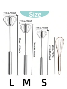 1 件不锈钢手持半自动搅拌机、起泡器、牛奶起泡器、抹茶搅拌器、Batidor 手动、Batidor、搅拌器、Huevos、打蛋器、迷你搅拌器、抹茶搅拌器套装适用于家庭混合、搅拌、打蛋、搅拌、手动旋转打蛋器搅拌机多功能牛奶起泡器 - 彩色 - 查看 4