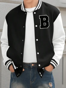 Customizable Letter-Print Men's Black Lightweight Baseball Jersey – Loose Fit, Breathable And Comfortable, Streetwear/Hip-Hop Style, Suitable For Couples, Team Activities, And Casual Wear | Street Fashion | Breathable Fabric, Ideal For Fitness, Sports, Themed Parties, Basketball, And Other Activities - 黑色 - 查看 2
