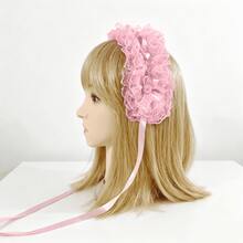 Japanese Lace Headband - Soft Girl Cos Matching, Daily Travel Private Clothes Matching Headdress, Cute Girl Style Headdress. - 粉色 - 查看 3