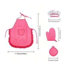 11pcs Kids Chef Apron Set & Baking Tools - Children's Play Kitchen Toys, Includes Apron, Hat, Cooking Utensils, Ideal Gift For Girls