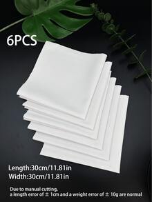 7240 100% Cotton White Embroidery Fabric, 15*15cm/20*20cm/25*25cm/30*30cm/30*45cm, 6pcs Set, Suitable For Handmade DIY Embroidery