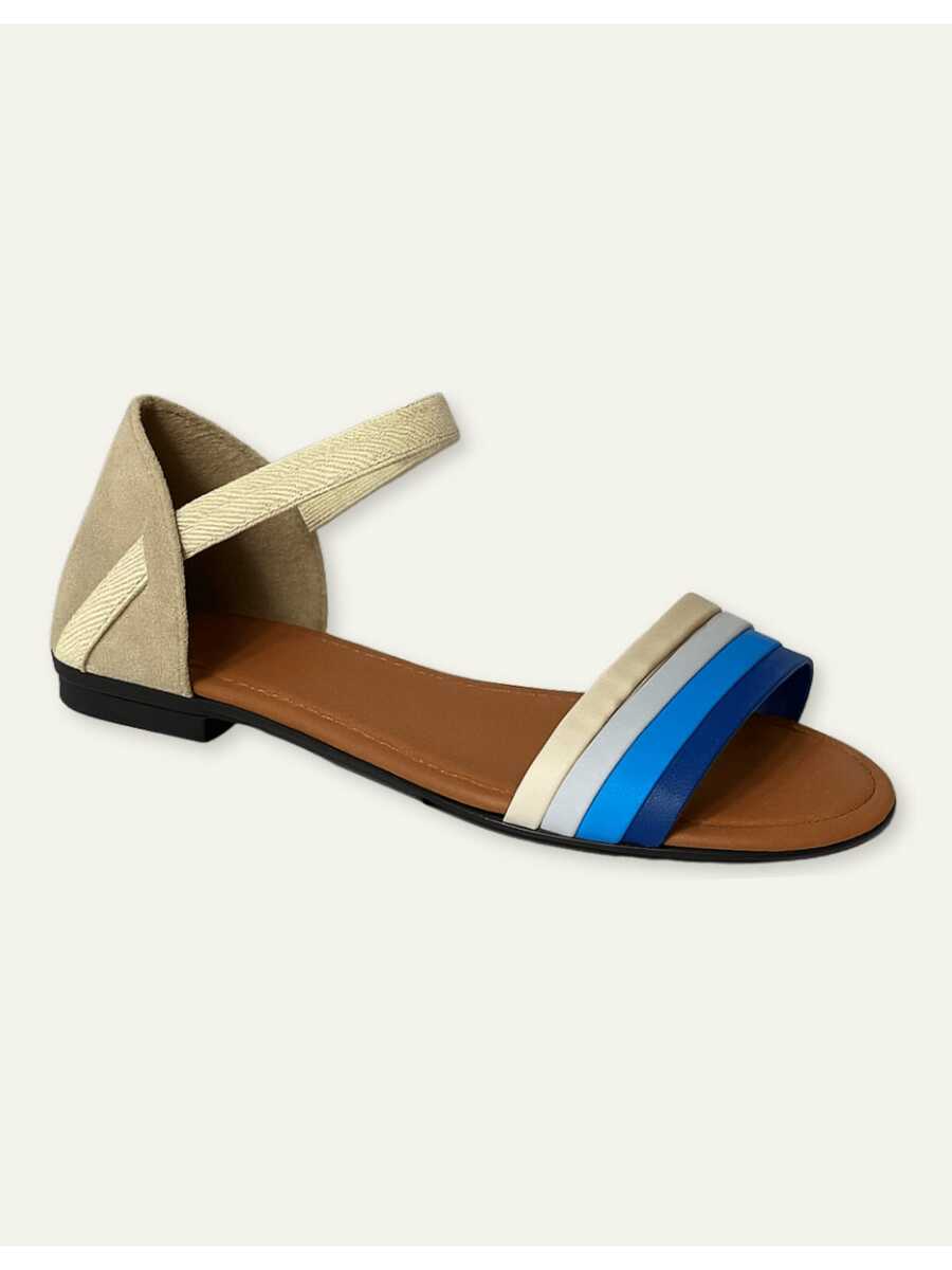 Women Flat Sandals - Màu xanh lam - Xem 1
