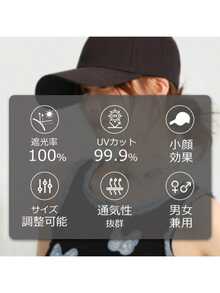 Cap For Women, Deep UV Protection, Stylish, For Men, Summer, Long Brim, Kids, Hat, Large Size, Complete Shading, Sun Protection, Size Adjustment, Small Face, Baseball Cap, Sunshade Hat, Breathable, Cool, UV Protection, Simple, Cotton, Mesh, Large, Does Not Fly Away