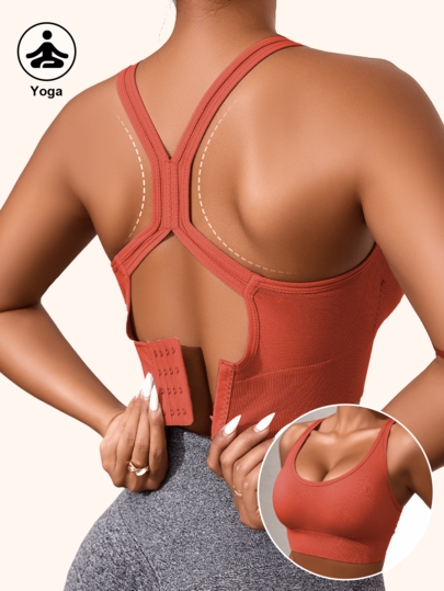 Seamless Shockproof Sports BH Lightweight Breathable Yoga Gentle Workouts, Back Beauty, Wireless Support, Padded, Comfy Base Vest Top