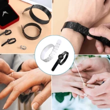 珠宝测量工具，带镜子的腕环尺寸器套装，美国尺寸 0-17，适用于男士和女士戒指和手镯测量