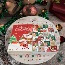 1Set Christmas Advent Calendar Boxes 24 Days Advent Countdown Gift Boxes Christmas Cardboard Number Empty Boxes Xmas Holiday Decoration For Fill Your Own Gift Box - Multicolor - View 5
