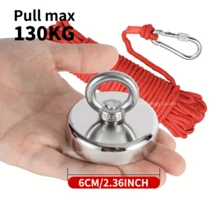 Heavy-Duty Magnet Fishing Magnet Hooks Kit ,Pull Max 80-300KG,With 1000cm Rope Buckle. Stainless Steel Ring,Ideal Choice For River Metal Retrieval And Magnetic Fishing Holiday Gift,Industrial Durable Magnet,Underwater Treasure Hunting Magnet Set