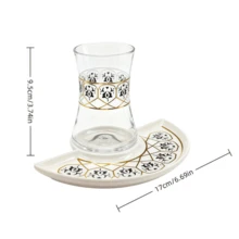 Luxury Coffee Cup Set - Gold-Plated Tulip Glass Cup And Ceramic Saucer, Black Tea Cup, Romantic Afternoon Tea Set, Suitable For Tea Parties, Gifts, Housewarming, Weddings, 2pcs/Set - Multicolor - View 14