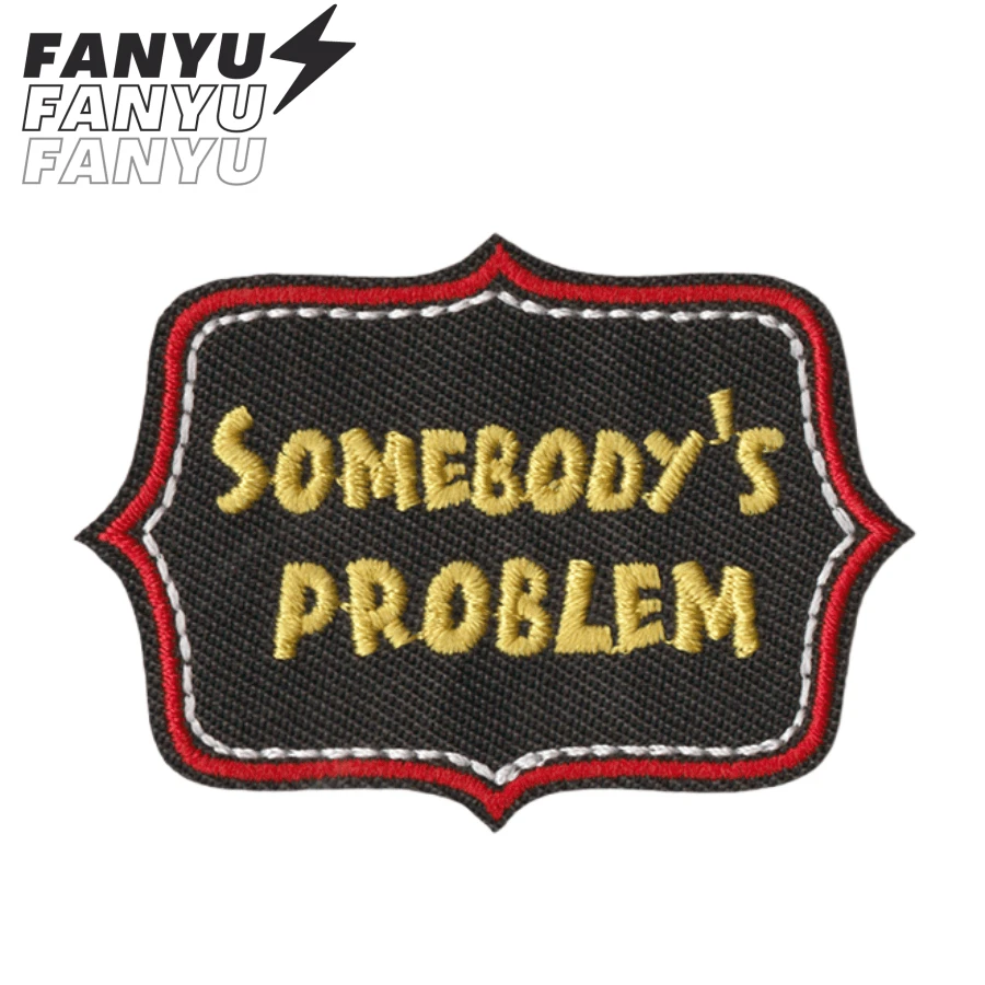 SOMEBODY'S PROBLEM Hippie Punk Rock Cartoon Adventure Funny Cool Sew-On Embroidered Patch, DIY Clothing Accessory Decoration, Iron-On Patch For Jacket, Pants, Coat, Shoes, Bags