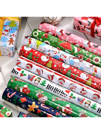 4/8pcs Gift Wrapping Paper - Heavy-Duty Holiday Paper - Red, White, Gold, Blue, White For Gifts, Cards, Decorations, Accessories, Seasonal Decorations, Cheerful Prints, Smooth Texture, Holiday Packaging, Party Planning, Valentine's Day Gift Packaging, New Year, Is A Great Gift Wrapping Paper That Can Be Used All Year Round