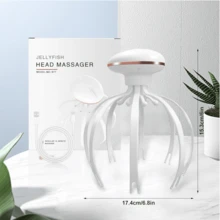 3-Stufen Elektrischer Kopfhautmassagegerät, Kabelloser tragbarer Kopfhaut-Kratzer, Kopfmassagegerät, geeignet für Büro, Zuhause, Spa, tolles Geschenk für Feiertage und Geburtstage, Akkukapazität 500mAh