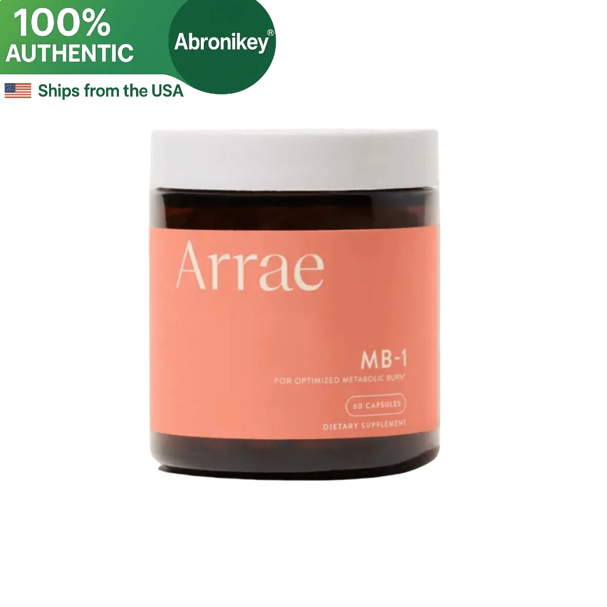 Arrae MB-1 | Plant-Based Energy & Metabolism Support | Gut, Cholesterol & Hormone Balance | Clinically-Studied Vegan Supplement | Non-GMO | 30-Day Supply (Pack Of 1) - 1 bouteille - Voir 1