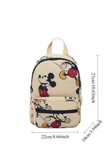 Mickey Minnie Printed Backpack With Large Capacity Backpack, Cute Mickey Mouse Printed Lightweight Backpack