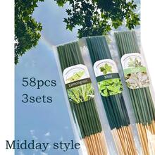 4-Pack Incense Sticks Variety Set, Morning/Noon/Evening/Night 4 Blended Styles, Multiple Scents: Sandalwood, Eucalyptus, Citronella, Rose, Cherry Blossom, Perfume, Lavender, Sage, Mint, Suitable For Home, Office, Yoga, Meditation, After Meals, Reading, Music Classes - Multicolor - View 4