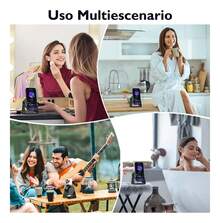 Soporte de altavoz con luz ambiental colorida y sensor inalámbrico de sonido envolvente HD - Negro - Ver 3