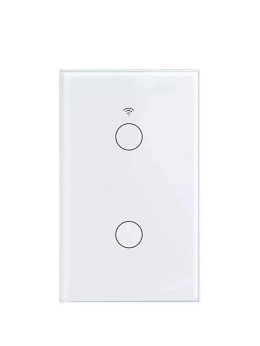 Tuya Wi-Fi Smart Switch With 2 Touch Buttons. Controlled By Phone, Alexa, Or G Home. - trắng - Xem 1