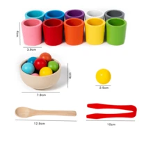 Đồ chơi ghép màu bằng gỗ cho trẻ mẫu giáo, học phân loại màu sắc, xếp cốc và đếm, thích hợp làm quà tặng Giáng sinh/sinh nhật cho bé trai và bé gái - Nhiều màu - Xem 3
