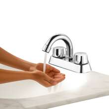 SOLONE Mezcladora para Lavabo de Baño con Cuerpo de ABS y Nariz de Acero Inoxidable 304 Diseño Cromado - Plateado - Ver 2